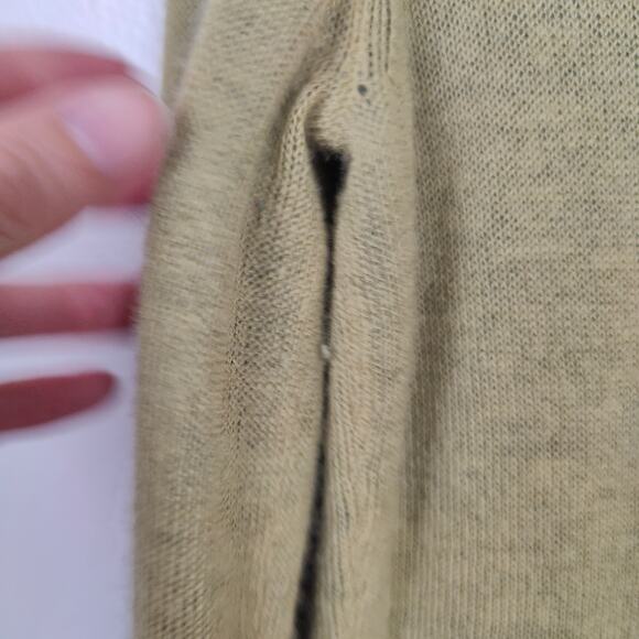 Loro Piana Cashmere Cardigan Womens 42 US 6 Green Blue Reversible FLAW HOLE - Picture 11 of 13